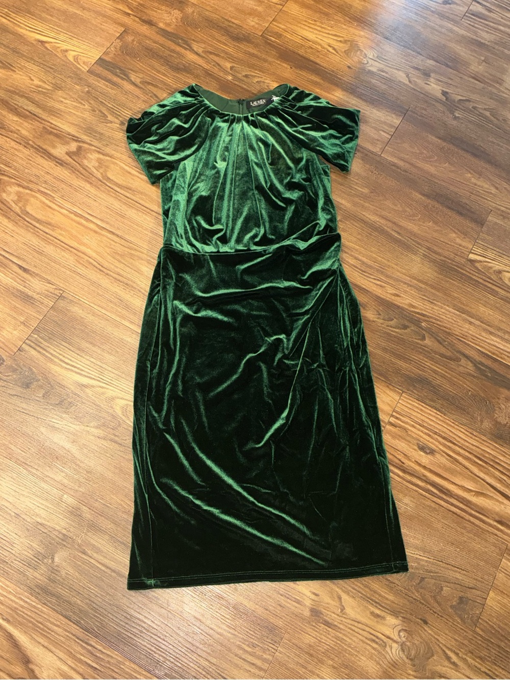 Lauren Ralph Lauren Emerald Green Velvet Cocktail Dress